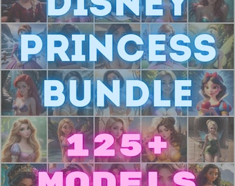 Set of Princess STL Models for 3D Print, NSFW Princess Figures Bundle 3D Model Print, Digital STL File Set Princess Designs For 3D Print