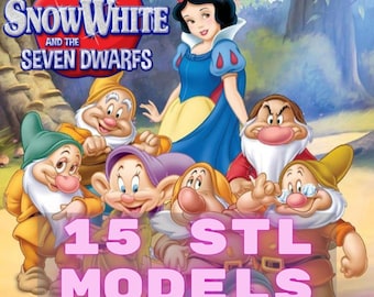Set of Snow White STL Models for 3D Print, NSFW Princess Figures Bundle 3D Model Print, Digital STL File Set Princess Designs For 3D Print