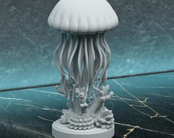 Jellyfish Statue STL for 3D Print, Jellyfish Figure STL Printing Model