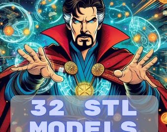 Set of Dr. Strange Figures for 3D Print, Bundle of Superhero Figures 3D STL Model Print, Droctor Strange STL Digital Printing File Superhero