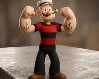 Cartoon Sailor Statue STL for 3D Print, Sailor Figure STL Printing Model