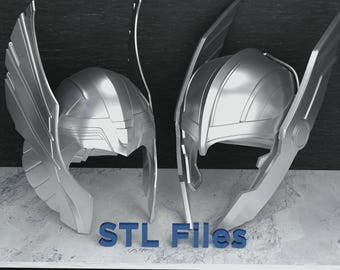 Set of Thor Helmets for 3D Print, Hero Helmet 3D STL Model Print, STL Digital Printing File of Comic Hero Helmet, Superhero 3D Print