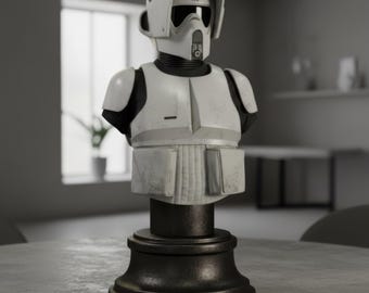 Scout Trooper Bust STL for 3D Print, Star War Statue STL Printing Model