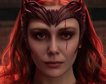 Scarlet Witch Crown do druku 3D, Scarlet Witch Tiara 3D STL Model Print, STL Digital Print File of Comic Hero Helmet, Superhero Print 3D