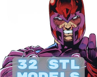 Ensemble de modèles Magneto pour impression 3D, lot de figurines Magneto, fichier STL 3D à imprimer, fichier d'impression numérique Magneto STL super-héros