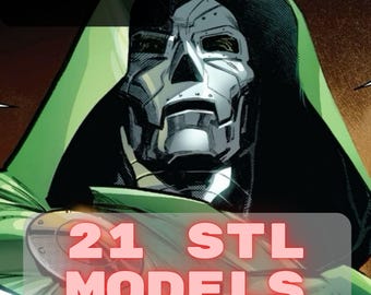 Set of Dr Doom Figures for 3D Print, Bundle of Dr Doom Figures 3D STL Model Print, Dr Doom STL Digital Printing File Superhero