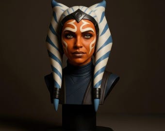 Ahsoka Bust STL for 3D Print, Star War STL Printing Model