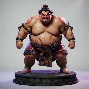 Fantasy Sumo Wrestler Figure STL File for 3D Print