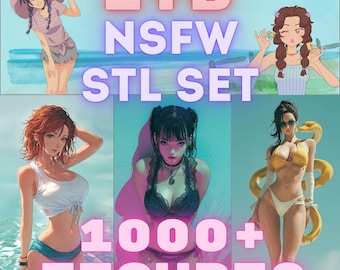 Set NSFW-figuren voor 3D-print, NSFW-beeldjesbundel 3D STL-modelafdruk, digitaal afdrukbestand met film Cartoon Anime Girls