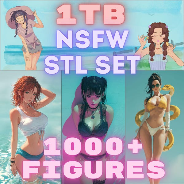 Conjunto de figuras NSFW para impresión 3D, paquete de figuras NSFW, impresión de modelos 3D STL, conjunto de archivos de impresión digital con chicas de anime de dibujos animados de películas.