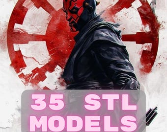 Set of Darth Maul Figures for 3D Print, Bundle of Star War Figures 3D STL Model Print