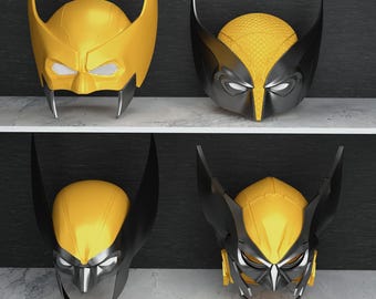 Set of Wolverine Masks for 3D Print, Wolverine Helmet 3D STL Model Print, STL Digital Printing File of Comic Hero Helmet, Superhero 3D Print