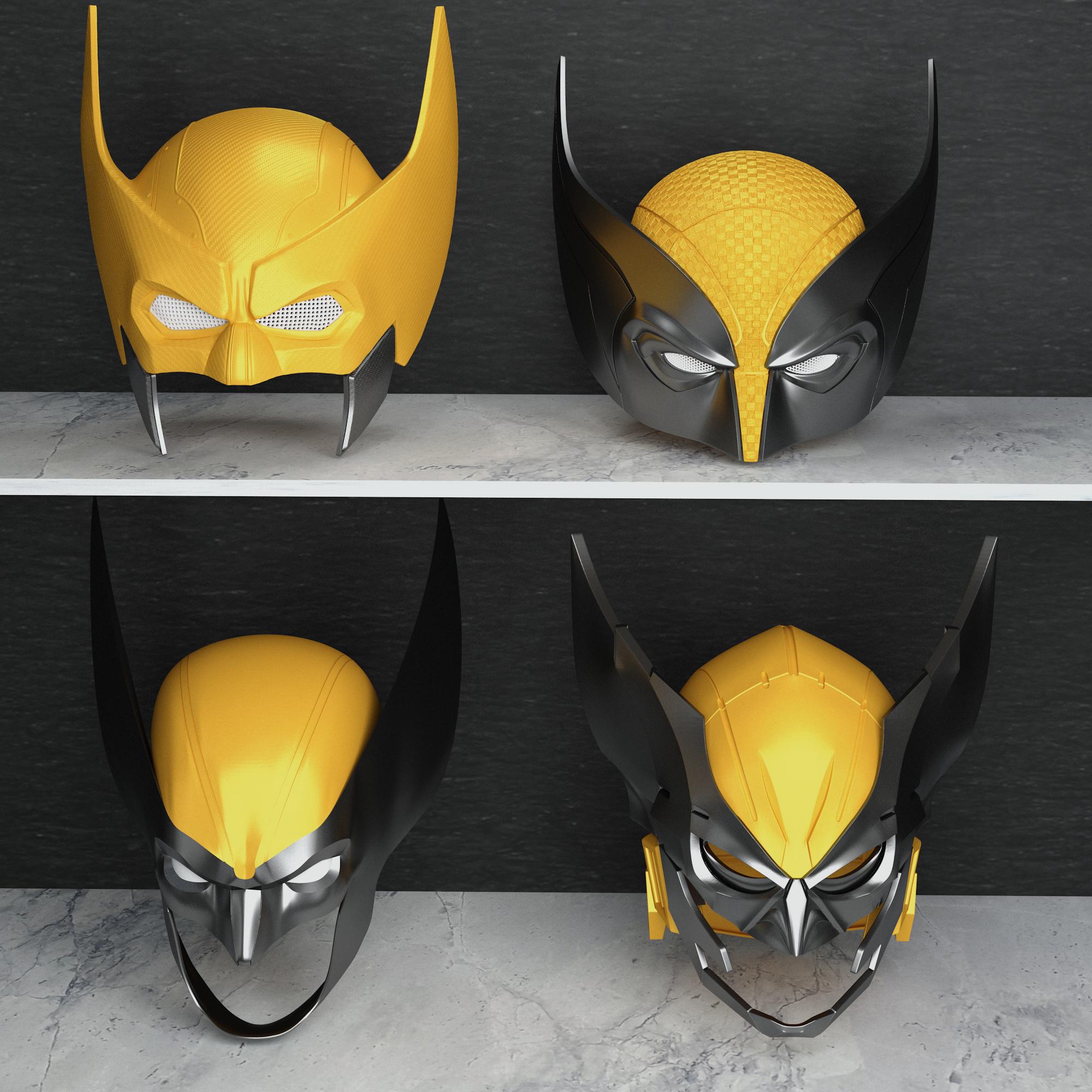Set of Wolverine Masks for 3D Print, Wolverine Helmet 3D STL Model