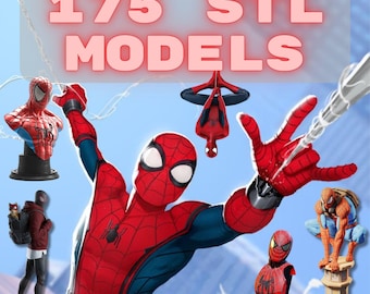 Set of Spiderman Figures for 3D Print, Bundle of Spider Man Figures 3D STL Model Print, Spiderman STL Digital Printing File Superhero