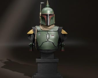 Busto de cazarrecompensas STL para impresión 3D, estatua de Star Wars, modelo de impresión STL