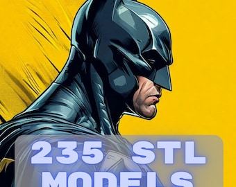 Set of Dark Superhero Figures for 3D Print, Bundle of Superhero Figures 3D STL Model Print, Superhero STL Digital Printing File Superhero