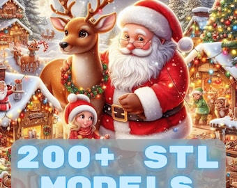 Christmas Bundle 3D Print STL Models, Digital Files Set With Xmas Ornament Designs