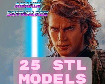 Set of Anakin Figures for 3D Print, Bundle of Star War Figures 3D STL Model Print