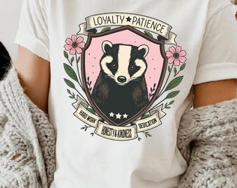 Hufflepuff Badger Comfort Colors Shirt, Wizard School Tee