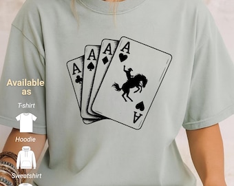 Ace Card Cowboy Comfort Colors Shirt, Western Poker Graphic