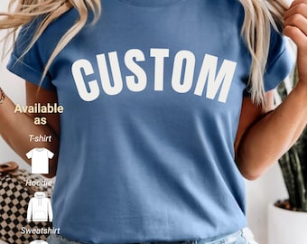 Custom College Letter Comfort Colors Shirt, Personalized State, City, School Pride