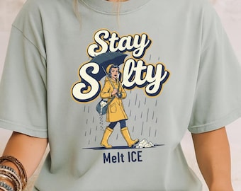 Protest T-Shirt Subtle Anti Ice Stay Salty, Keep Ice Out, Pro Immigration, Anti Trump Shirt