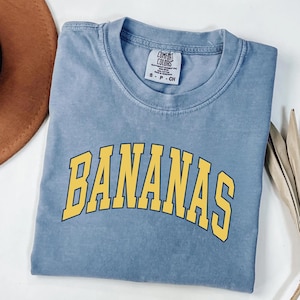 Funny Banana Baseball Shirt, Let&#39;s Go Bananas Mascot Tee, Oversized Baseball Lover Gift, Funny Game Day Shirt, Baseball Season Fan Tee