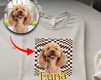 Custom Vintage Bootleg Pet Comfort Colors Shirt Pet Photo + Name Custom Dog Portrait Personalized Shirt Custom T Shirts Cat Shirt 90's Tee