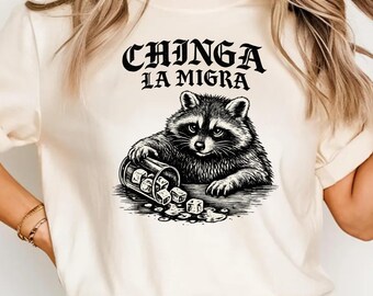 Chinga La Migra Raccoon Anti ICE Shirt – Political Protest Hoodie