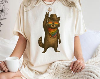 Raccoon LGBT Pride Shirt: Rainbow Equality Unisex Tee