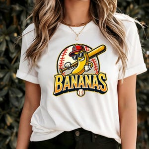 Funny Banana Baseball Tee: Savannah Bananas Mascot Shirt, Game Day Baseball Shirt, Banana Lover Gift, Cute Sports Fan T-Shirt