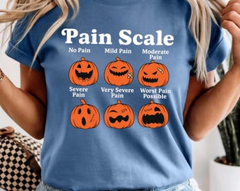 Halloween Nurse Shirt, Pain Scale Pumpkin Graphic Tee