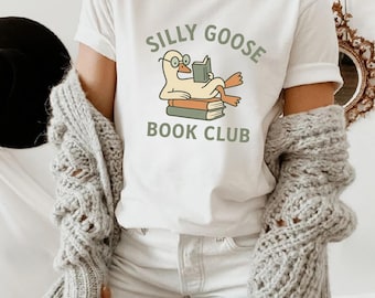 Haftowana koszulka klubu książki „Silly Goose”: koszulka prezentowa dla mola książkowego