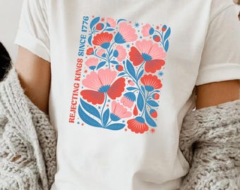 Maglietta Resistance Is Patriotic Comfort Colors: maglietta floreale anti-Trump