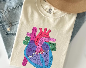 Heart Anatomy Shirt, Medical Nursing Student Tee