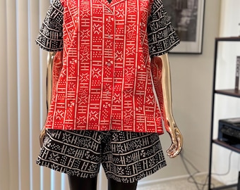 Ankara Print Two-Piece Short Set: African Fabric Outfit