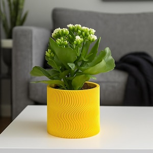 Vibrant Colors Wave Design Pot - Small Indoor Plant Container with Textured Design