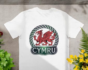 Welsh Dragon T-Shirt: Cymru Pride, Celtic Knot Design