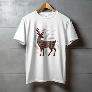 Festive Reindeer T-Shirt: Holiday Deer Graphic Tee, Animal Lover Gift