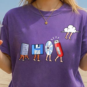 Evolution of Computer Science Shirt, Data Storage Tee, Science Teacher Gift, IT Engineer Evolution Tshirt, Floppy Disk to Cloud Tech Shirt