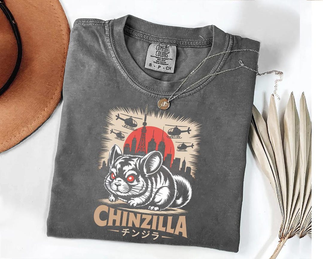 Chinzilla T-shirt | Funny Chinchilla Kaiju Monster Tee - Etsy