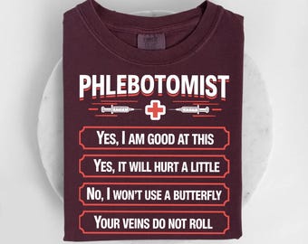Chemise de phlébotomiste, cadeau drôle de prise de sang, oui je suis bon à ce t-shirt, chemise professionnelle médicale, chemise d'agent de santé, t-shirt de phlébotomie