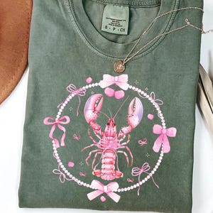 Pink Crawfish PNG with Bows – Cute Glitter Crawfish Sublimation Design, Girly Seafood Boil Clipart, Coastal Southern Digital Download