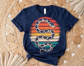 Retro Snake T-Shirt: Vintage Serpent Graphic Tee, Boho Design