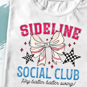 Baseball Mom PNG: Design a sublimazione con fiocco e stelle (download digitale)
