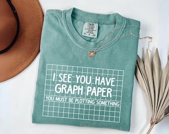 Funny Math Shirt, Graph Paper Tee, You Must Be Plotting Something, Math Teacher Gift, Geometry Humor Engineering Tshirt, Nerd Science Shirt