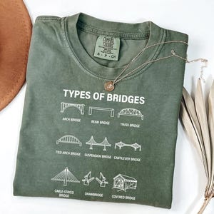 Civil Engineer Gift, Structural Engineering Tee, Types of Bridges Shirt,Professional Engineer Tee, Construction Worker Tee, Engineering Gift