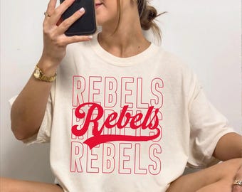 Rebels Shirt, Rebels Game Day Tee, School Spirit Shirt, Collegiate Sports Top, Team Fan Gift, Tailgate Outfit