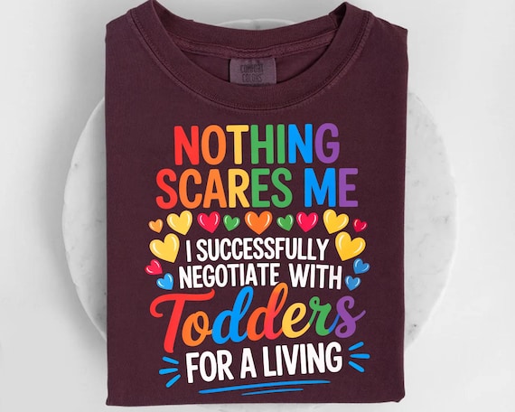 Funny Toddler Teacher Shirt, Rainbow Design, Preschool Educator Gift