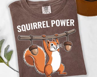 Squirrel Power Comfort Colors Tee – Funny Workout Squirrel Graphic T-Shirt